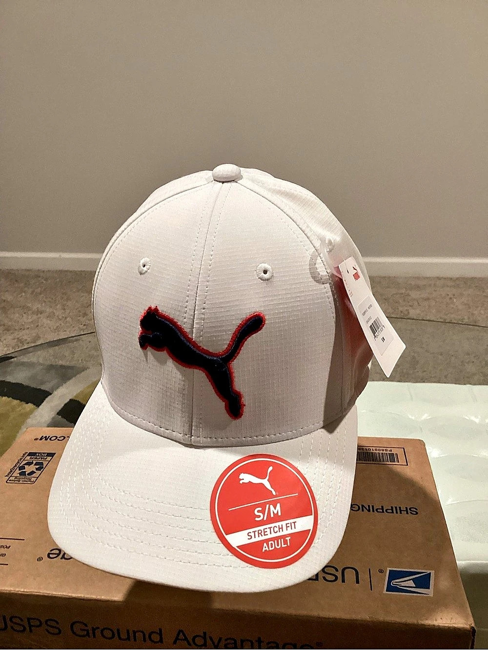 Puma Pounce Stretch Fit Golf Hat White S/M NWT
